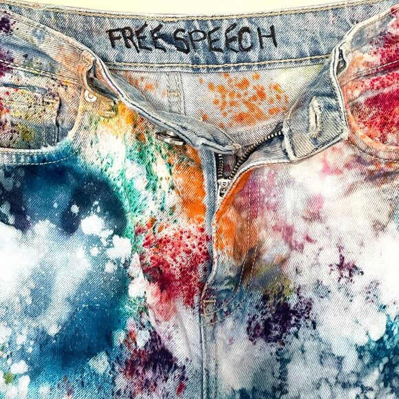 Free Speech Jeanies – Abstract Expressionist Size 8 Boyfriend style - Picture 5 of 16